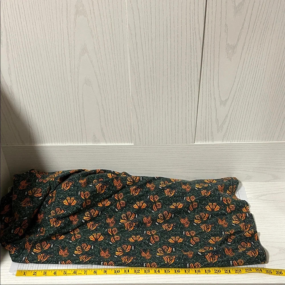 Women's Green Midi Dress with Orange Floral Print - Picture 7 of 7